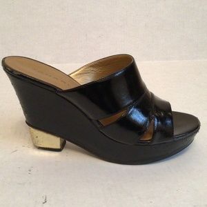 Vintage TAHARI Platform Black Mules Size7M
